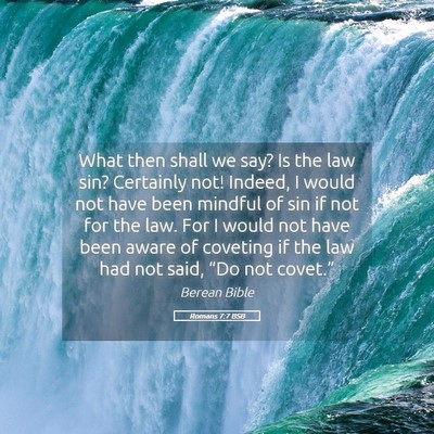 Picture 05 - Romans 7:7 BSB - What then shall we say? Is the law sin? Certainly - Bible Verse Picture