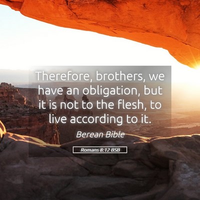 Picture 05 - Romans 8:12 BSB - Therefore, brothers, we have an obligation, but - Bible Verse Picture