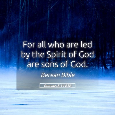 Picture 05 - Romans 8:14 BSB - For all who are led by the Spirit of God are sons - Bible Verse Picture