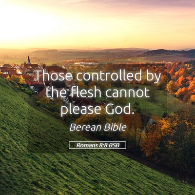 Picture 05 - Romans 8:8 BSB - Those controlled by the flesh cannot please - Bible Verse Picture