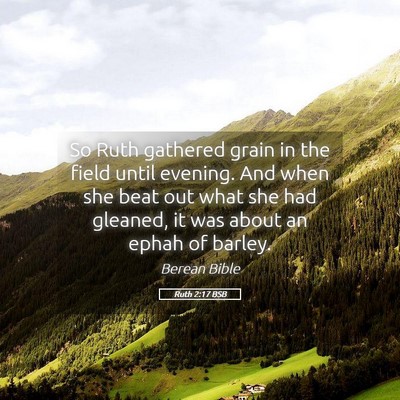 Picture 05 - Ruth 2:17 BSB - So Ruth gathered grain in the field until - Bible Verse Picture