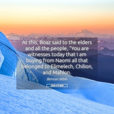 Picture 05 - Ruth 4:9 BSB - At this, Boaz said to the elders and all the - Bible Verse Picture