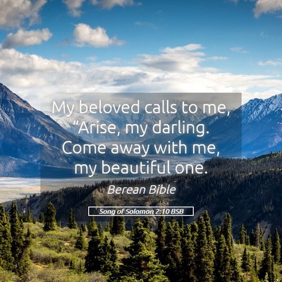 Picture 05 - Song of Solomon 2:10 BSB - My beloved calls to me, “Arise, my darling. - Bible Verse Picture