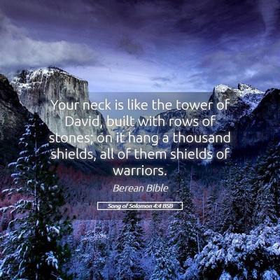 Picture 05 - Song of Solomon 4:4 BSB - Your neck is like the tower of David, built with - Bible Verse Picture