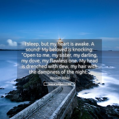 Picture 05 - Song of Solomon 5:2 BSB - I sleep, but my heart is awake. A sound! My - Bible Verse Picture