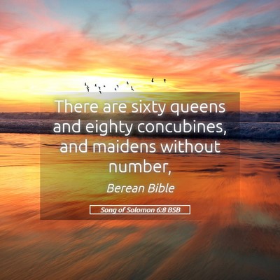 Picture 05 - Song of Solomon 6:8 BSB - There are sixty queens and eighty concubines, and - Bible Verse Picture