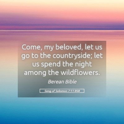 Picture 05 - Song of Solomon 7:11 BSB - Come, my beloved, let us go to the countryside; - Bible Verse Picture