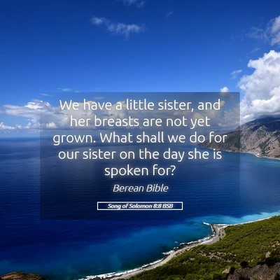 Picture 05 - Song of Solomon 8:8 BSB - We have a little sister, and her breasts are not - Bible Verse Picture