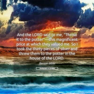 Picture 05 - Zechariah 11:13 BSB - And the LORD said to me, “Throw it to the - Bible Verse Picture