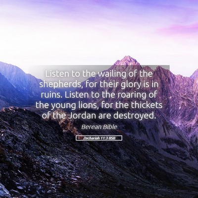 Picture 05 - Zechariah 11:3 BSB - Listen to the wailing of the shepherds, for their - Bible Verse Picture