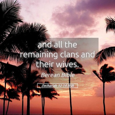 Picture 05 - Zechariah 12:14 BSB - and all the remaining clans and their - Bible Verse Picture