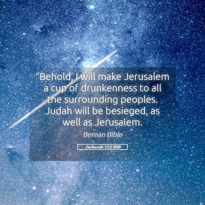 Picture 05 - Zechariah 12:2 BSB - “Behold, I will make Jerusalem a cup of - Bible Verse Picture