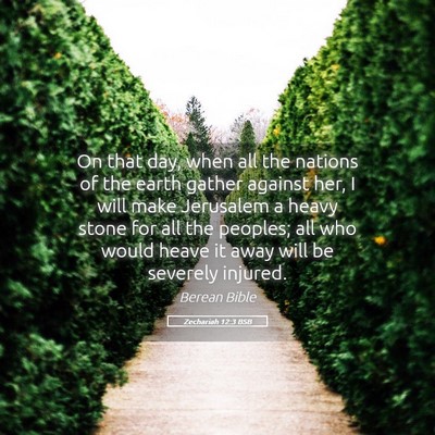 Picture 05 - Zechariah 12:3 BSB - On that day, when all the nations of the earth - Bible Verse Picture