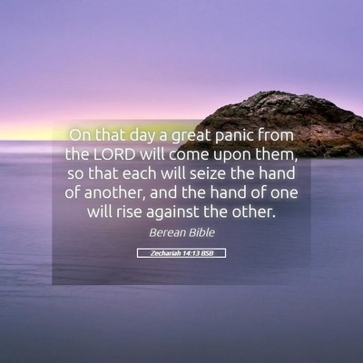 Picture 05 - Zechariah 14:13 BSB - On that day a great panic from the LORD will come - Bible Verse Picture