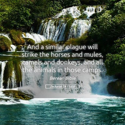 Picture 05 - Zechariah 14:15 BSB - And a similar plague will strike the horses and - Bible Verse Picture
