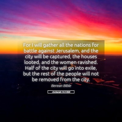 Picture 05 - Zechariah 14:2 BSB - For I will gather all the nations for battle - Bible Verse Picture