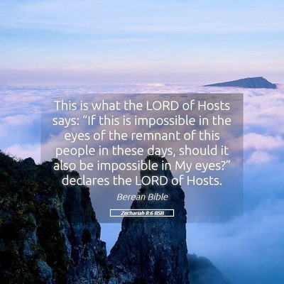 Picture 05 - Zechariah 8:6 BSB - This is what the LORD of Hosts says: “If this - Bible Verse Picture