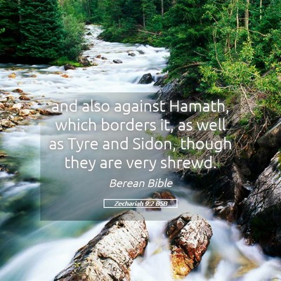 Picture 05 - Zechariah 9:2 BSB - and also against Hamath, which borders it, as - Bible Verse Picture