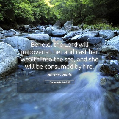 Picture 05 - Zechariah 9:4 BSB - Behold, the Lord will impoverish her and cast her - Bible Verse Picture