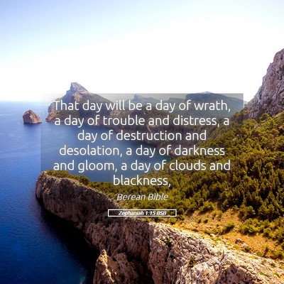 Picture 05 - Zephaniah 1:15 BSB - That day will be a day of wrath, a day of trouble - Bible Verse Picture