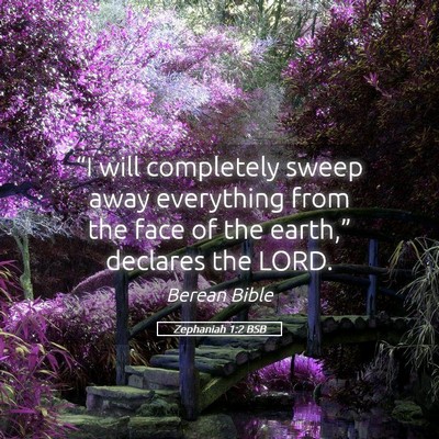 Picture 05 - Zephaniah 1:2 BSB - “I will completely sweep away everything from - Bible Verse Picture