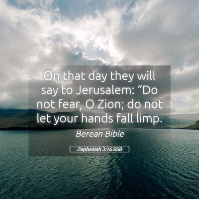 Picture 05 - Zephaniah 3:16 BSB - On that day they will say to Jerusalem: “Do not - Bible Verse Picture