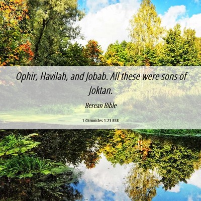 Picture 06 - 1 Chronicles 1:23 BSB - Ophir, Havilah, and Jobab. All these were sons of - Bible Verse Picture