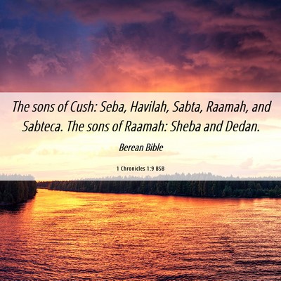 Picture 06 - 1 Chronicles 1:9 BSB - The sons of Cush: Seba, Havilah, Sabta, Raamah, - Bible Verse Picture