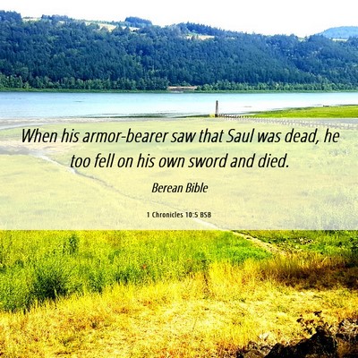 Picture 06 - 1 Chronicles 10:5 BSB - When his armor-bearer saw that Saul was dead, he - Bible Verse Picture