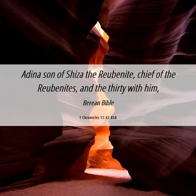 Picture 06 - 1 Chronicles 11:42 BSB - Adina son of Shiza the Reubenite, chief of the - Bible Verse Picture