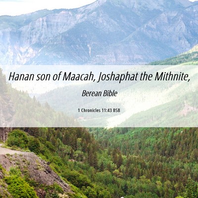 Picture 06 - 1 Chronicles 11:43 BSB - Hanan son of Maacah, Joshaphat the - Bible Verse Picture