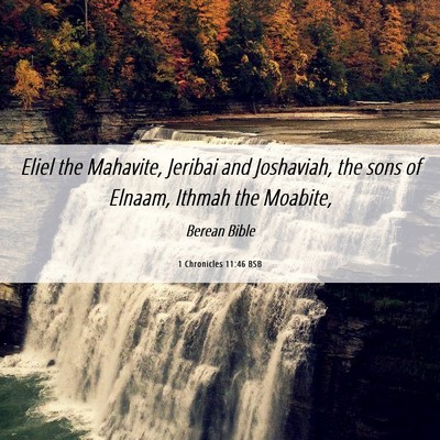 Picture 06 - 1 Chronicles 11:46 BSB - Eliel the Mahavite, Jeribai and Joshaviah, the - Bible Verse Picture
