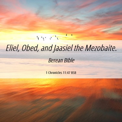 Picture 06 - 1 Chronicles 11:47 BSB - Eliel, Obed, and Jaasiel the - Bible Verse Picture