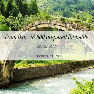 Picture 06 - 1 Chronicles 12:35 BSB - From Dan: 28,600 prepared for - Bible Verse Picture