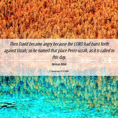 Picture 06 - 1 Chronicles 13:11 BSB - Then David became angry because the LORD had - Bible Verse Picture