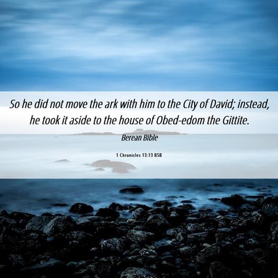 Picture 06 - 1 Chronicles 13:13 BSB - So he did not move the ark with him to the City - Bible Verse Picture