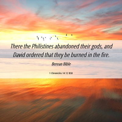Picture 06 - 1 Chronicles 14:12 BSB - There the Philistines abandoned their gods, and - Bible Verse Picture