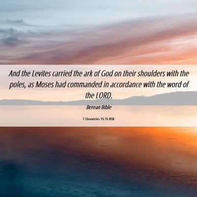 Picture 06 - 1 Chronicles 15:15 BSB - And the Levites carried the ark of God on their - Bible Verse Picture