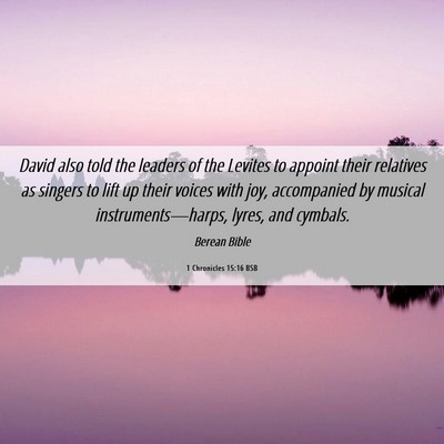 Picture 06 - 1 Chronicles 15:16 BSB - David also told the leaders of the Levites to - Bible Verse Picture