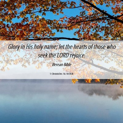 Picture 06 - 1 Chronicles 16:10 BSB - Glory in His holy name; let the hearts of those - Bible Verse Picture