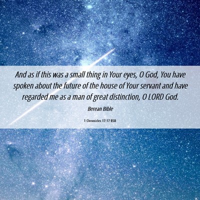 Picture 06 - 1 Chronicles 17:17 BSB - And as if this was a small thing in Your eyes, O - Bible Verse Picture
