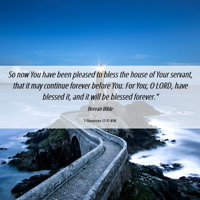 Picture 06 - 1 Chronicles 17:27 BSB - So now You have been pleased to bless the house - Bible Verse Picture