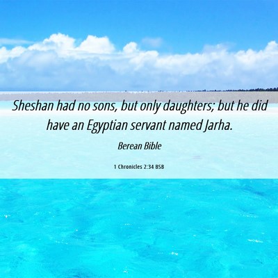 Picture 06 - 1 Chronicles 2:34 BSB - Sheshan had no sons, but only daughters; but he - Bible Verse Picture