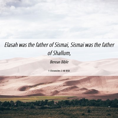 Picture 06 - 1 Chronicles 2:40 BSB - Elasah was the father of Sismai, Sismai was the - Bible Verse Picture