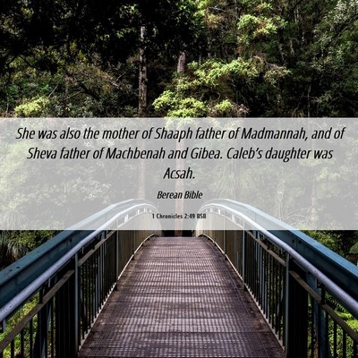 Picture 06 - 1 Chronicles 2:49 BSB - She was also the mother of Shaaph father of - Bible Verse Picture