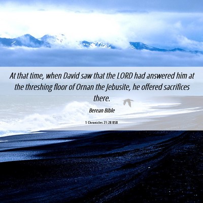 Picture 06 - 1 Chronicles 21:28 BSB - At that time, when David saw that the LORD had - Bible Verse Picture