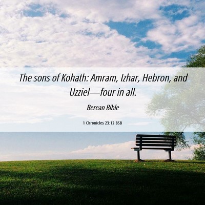 Picture 06 - 1 Chronicles 23:12 BSB - The sons of Kohath: Amram, Izhar, Hebron, and - Bible Verse Picture