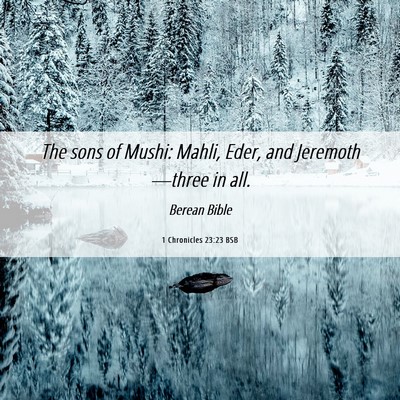 Picture 06 - 1 Chronicles 23:23 BSB - The sons of Mushi: Mahli, Eder, and - Bible Verse Picture