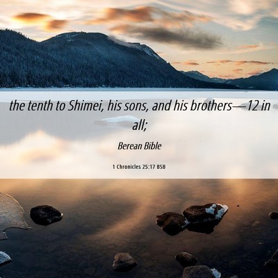 Picture 06 - 1 Chronicles 25:17 BSB - the tenth to Shimei, his sons, and his - Bible Verse Picture
