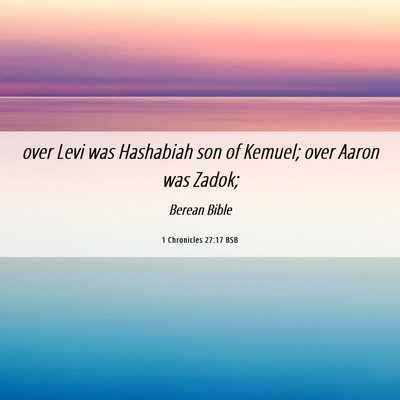 Picture 06 - 1 Chronicles 27:17 BSB - over Levi was Hashabiah son of Kemuel; over Aaron - Bible Verse Picture